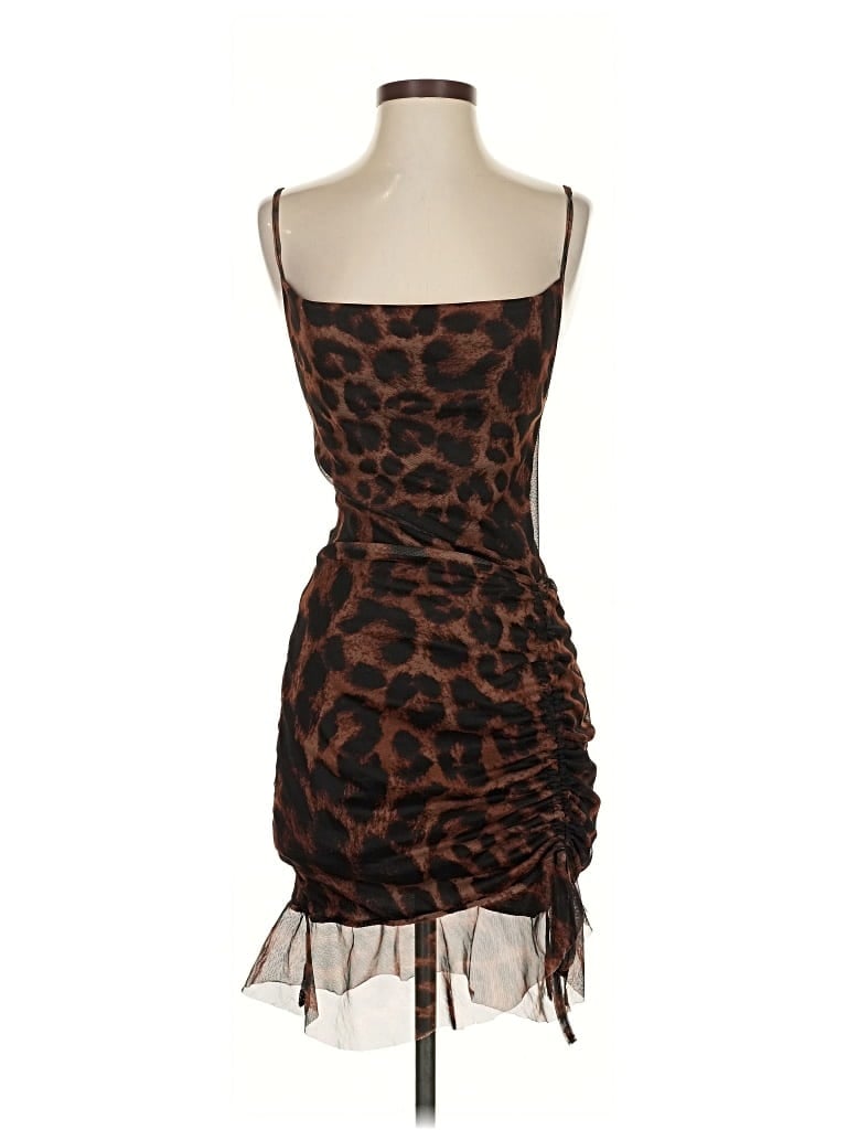 Pre-owned Prettylittlething Cocktail Dress In Brown