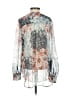 Ann Taylor LOFT 100% Polyester Silver Long Sleeve Blouse Size XS - photo 2