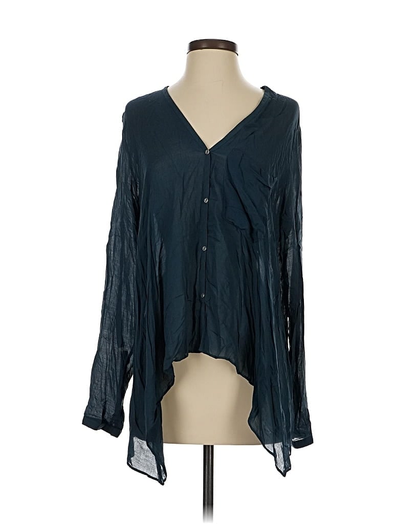Pre-owned Helmut Lang Long Sleeve Blouse In Blue