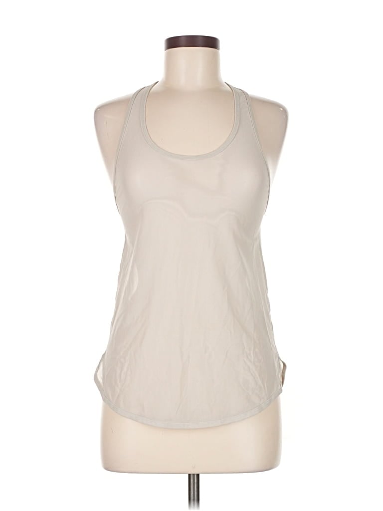 Pre-owned Lululemon Athletica Tank Top Ivory Halter Neckline Tops In White