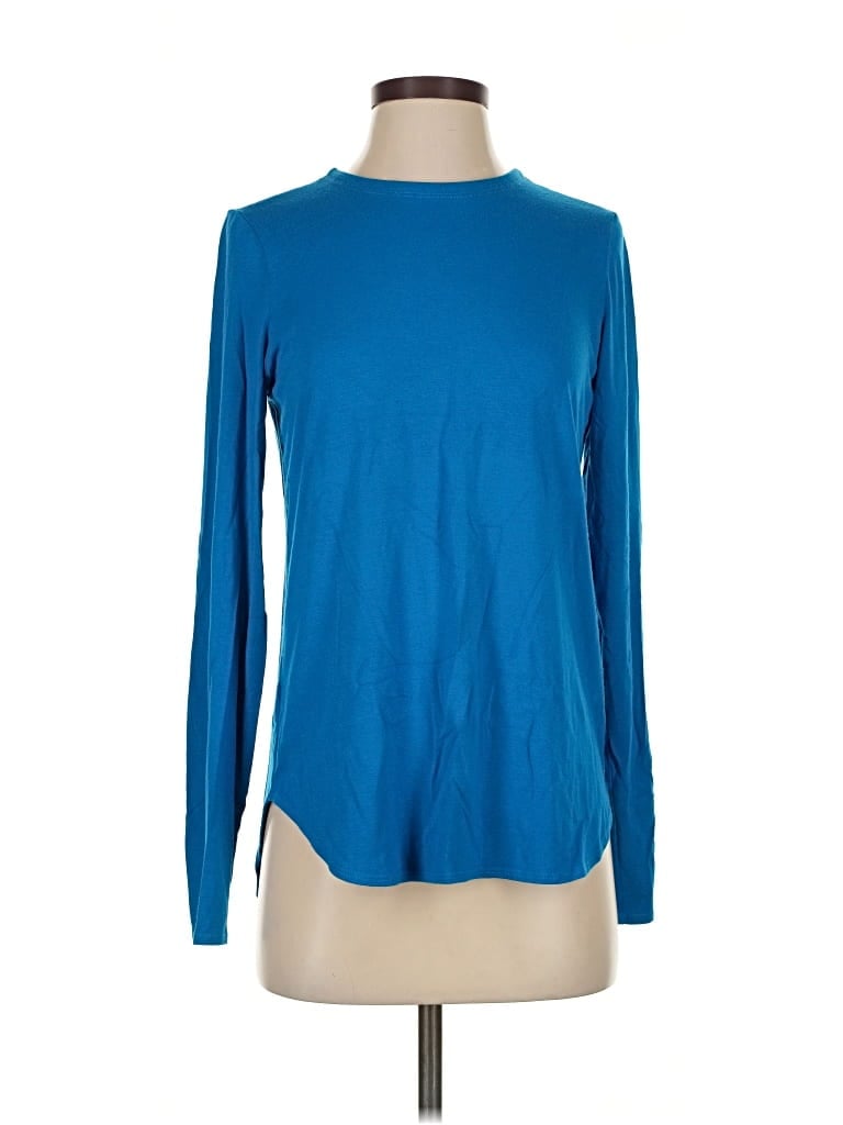 Pre-owned Eileen Fisher Long Sleeve T-shirt In Blue