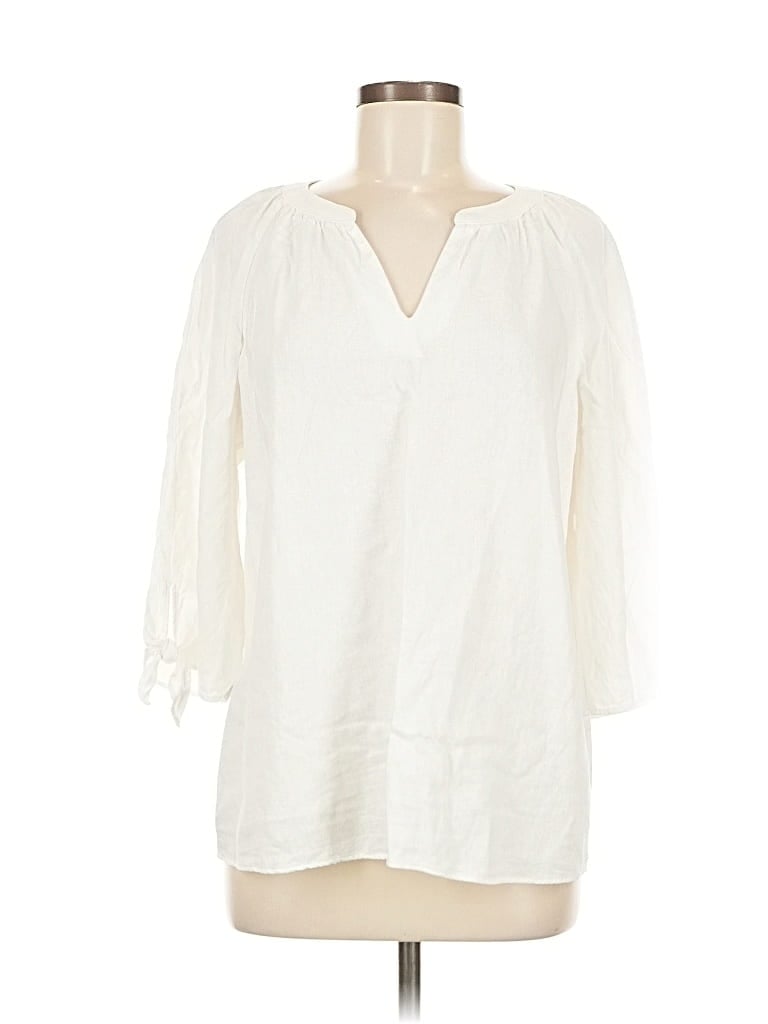 Pre-owned Jones New York 3/4 Sleeve Blouse In White