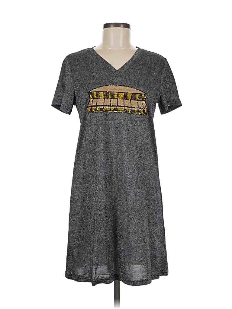 Pre-owned Assorted Brands Casual Dress In Gray
