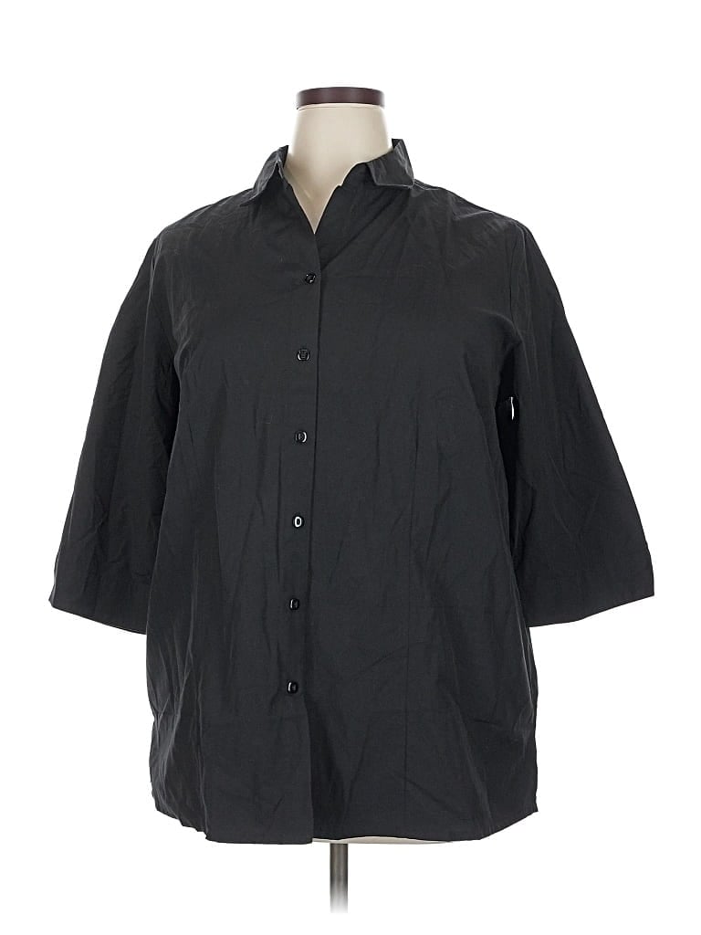 Pre-owned Unbranded 3/4 Sleeve Blouse In Black