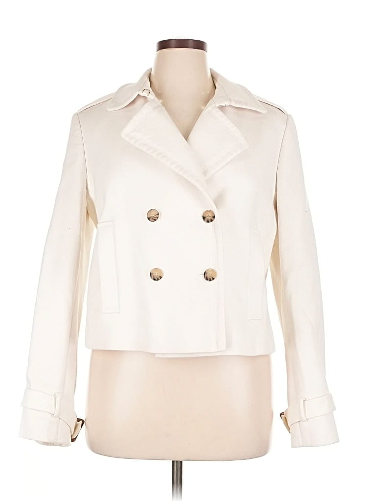 Pre-owned Ann Taylor Blazer Jacket In White
