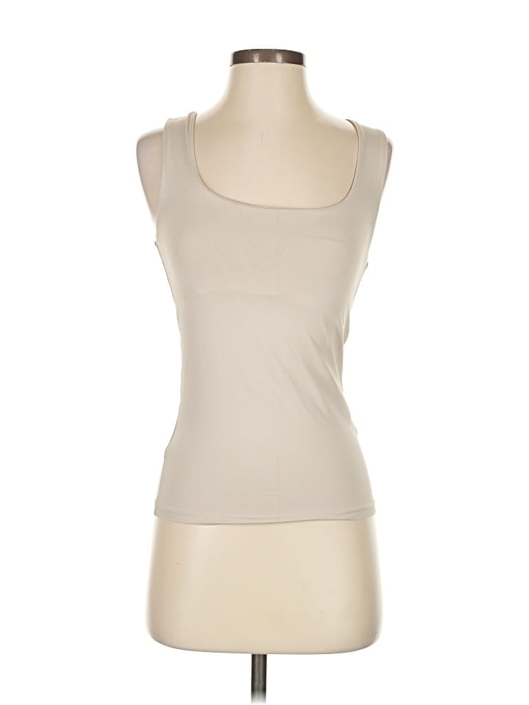 Pre-owned Zara Tank Top Tan Strapless Neckline Tops In Brown