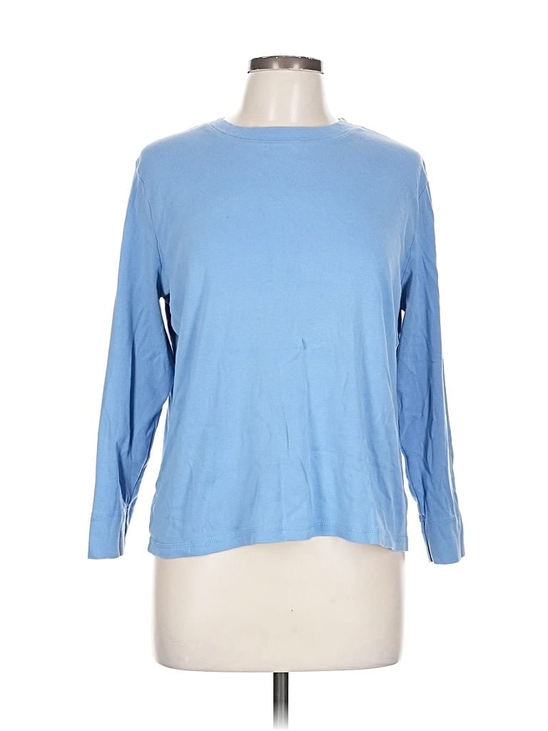 Pre-owned Talbots 3/4 Sleeve T-shirt In Blue