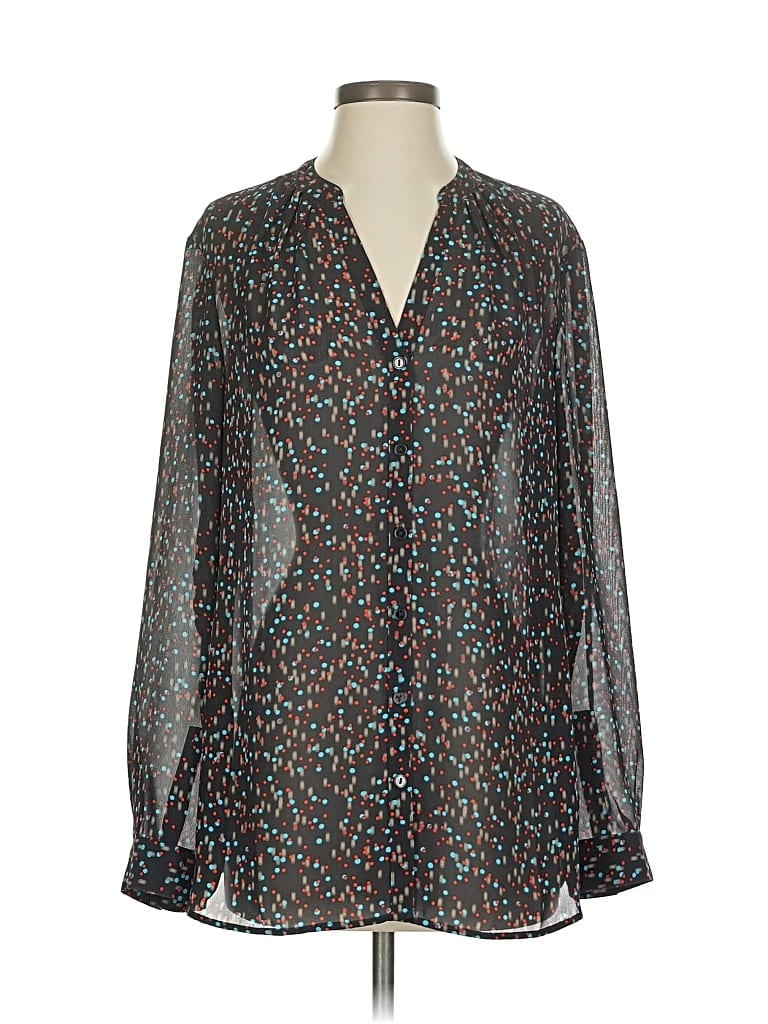 Pre-owned Coldwater Creek Long Sleeve Blouse In Blue