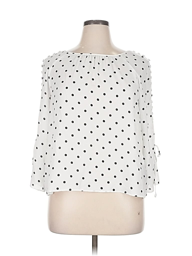 Pre-owned Zac & Rachel 3/4 Sleeve Blouse In White