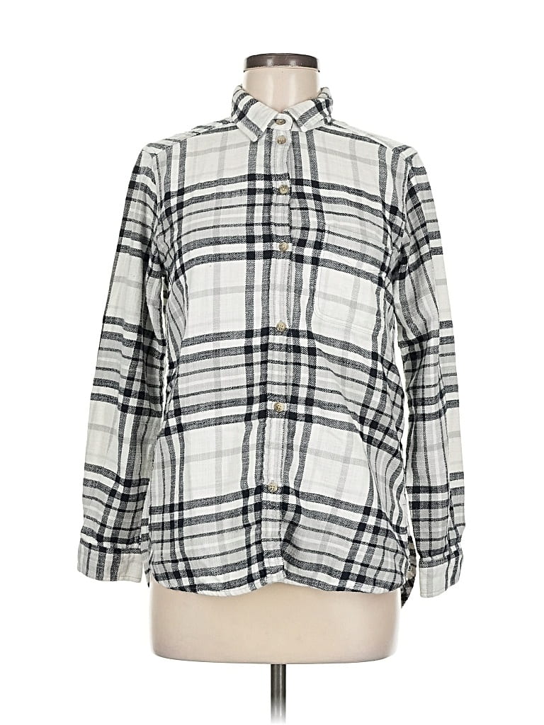 Pre-owned American Eagle Outfitters Long Sleeve Button Down Shirt In Silver