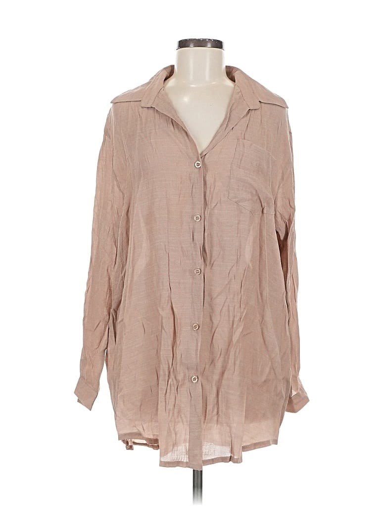 Pre-owned Unbranded Long Sleeve Blouse In Brown