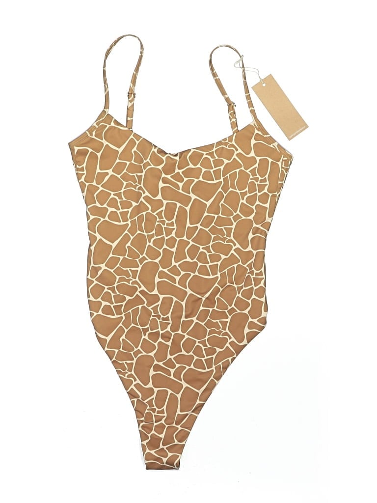 Tan + Lines One Piece Swimsuit In Gold