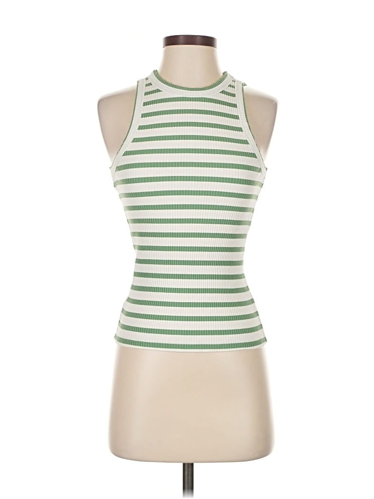 Pre-owned Ann Taylor Tank Top Green Halter Neckline Tops