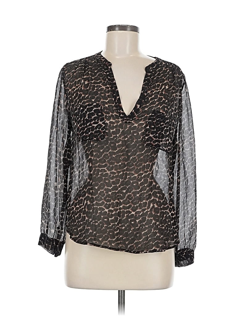 Pre-owned Joie Long Sleeve Blouse In Black