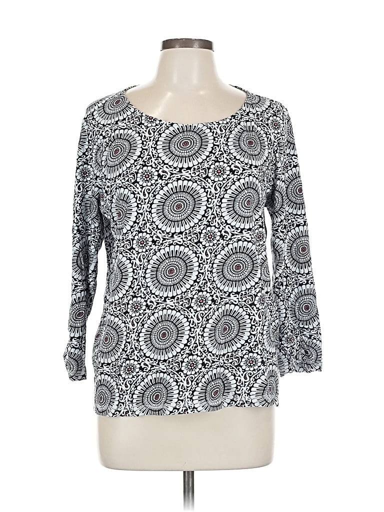 Pre-owned T By Talbots 3/4 Sleeve Blouse In Gray