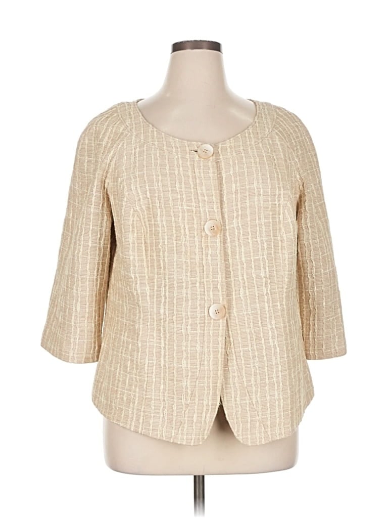 Pre-owned Lafayette 148 Blazer Jacket In White