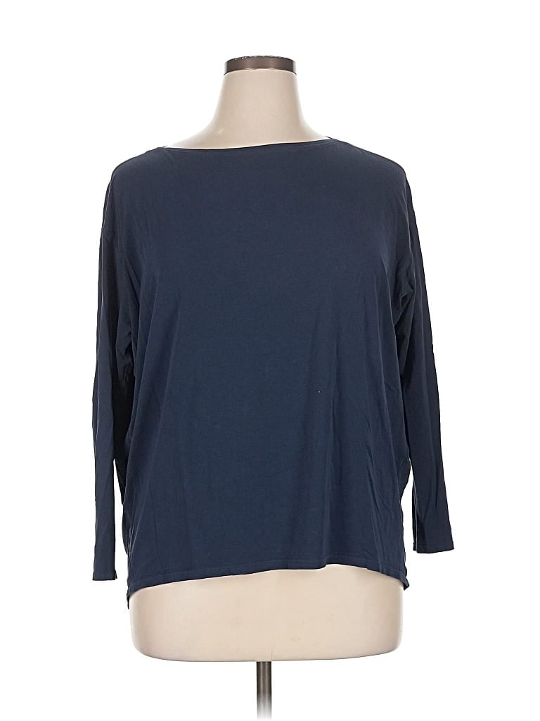 Pre-owned Lululemon Athletica 3/4 Sleeve T-shirt In Blue