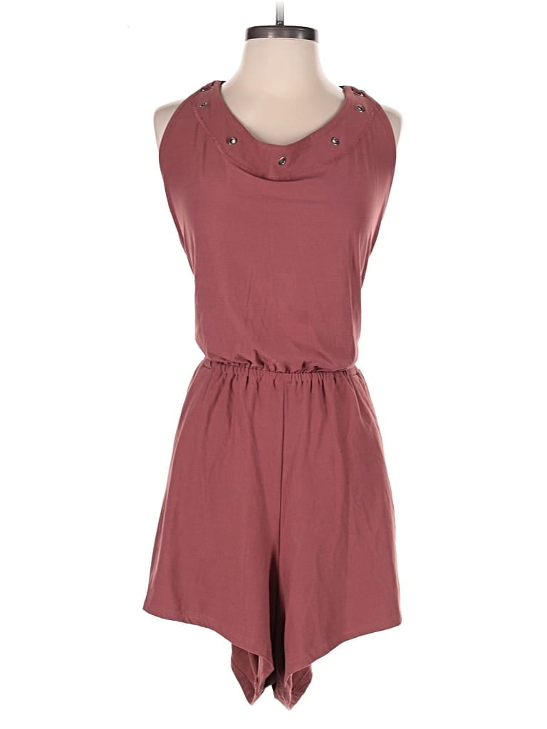 Pre-owned Derek Heart Romper In Burgundy