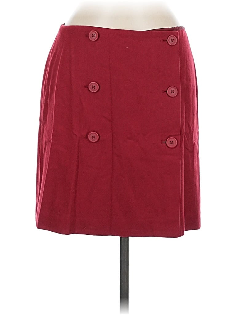 Pre-owned Ann Taylor Wool Skirt In Red