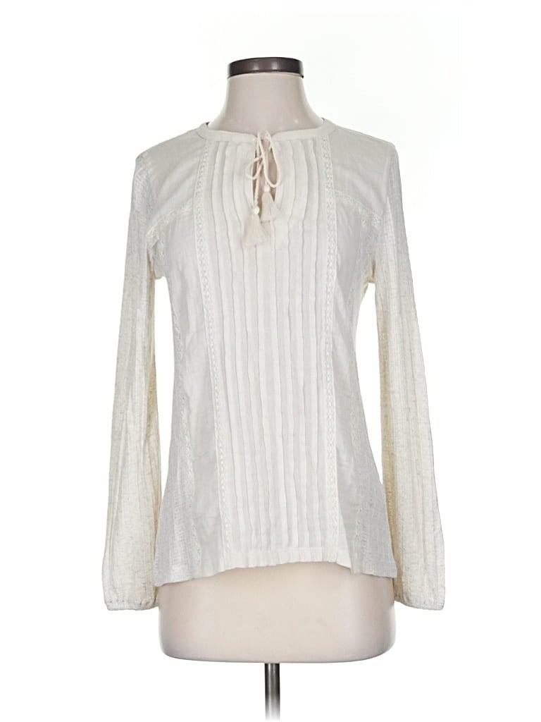 Pre-owned Lucky Brand Long Sleeve Blouse In White