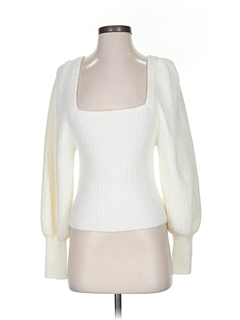 Pre-owned Line & Dot Cardigan Sweater In White