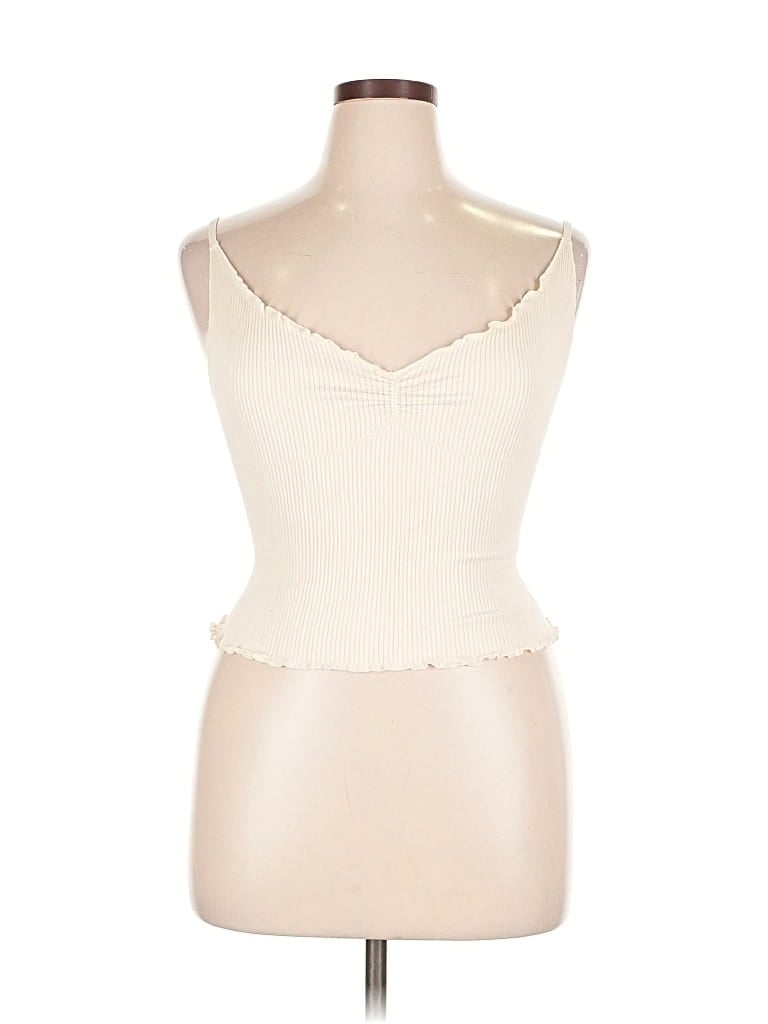 Pre-owned Out From Under Sleeveless Top Ivory Sweetheart Neckline Tops In White