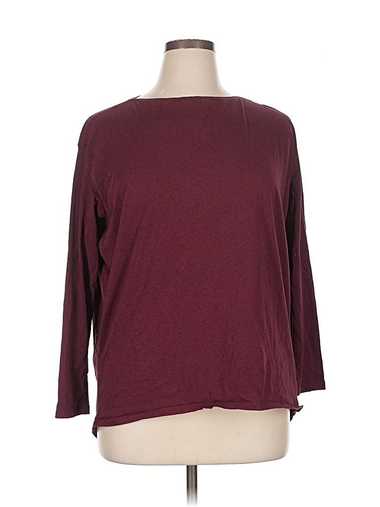 Pre-owned Crz Yoga 3/4 Sleeve T-shirt In Burgundy