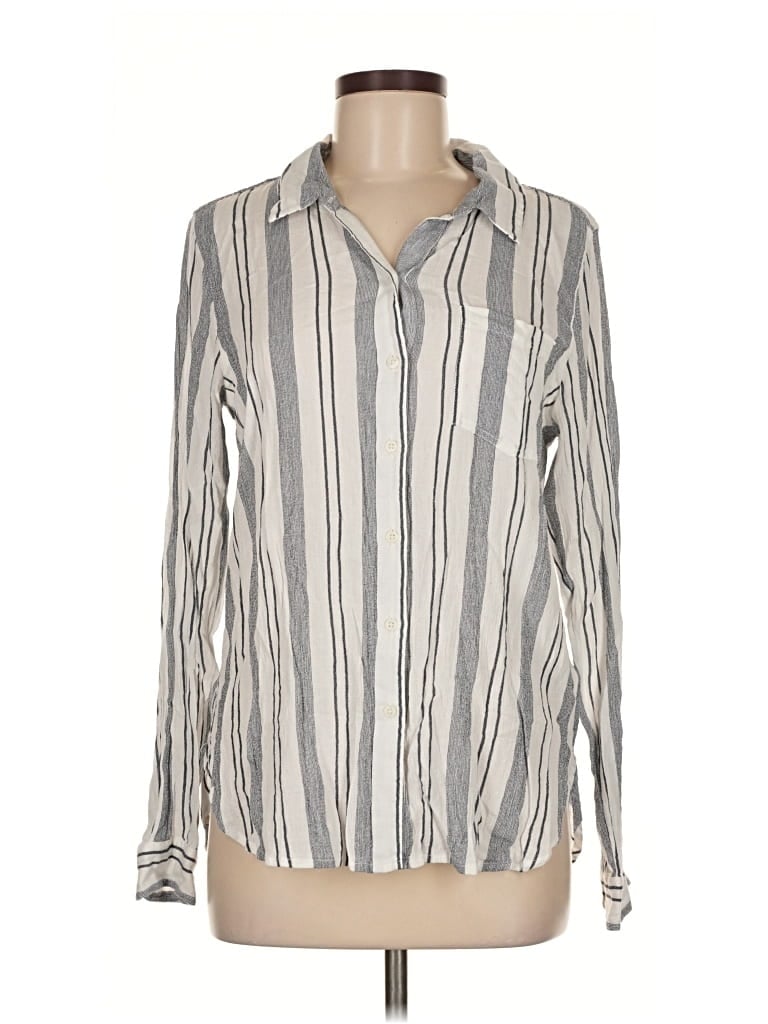 Pre-owned Lucky Brand Long Sleeve Blouse In White