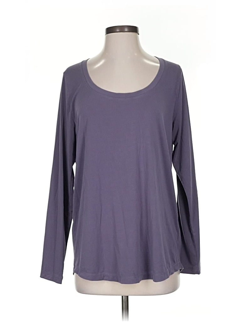 Pre-owned Athleta 3/4 Sleeve T-shirt In Purple