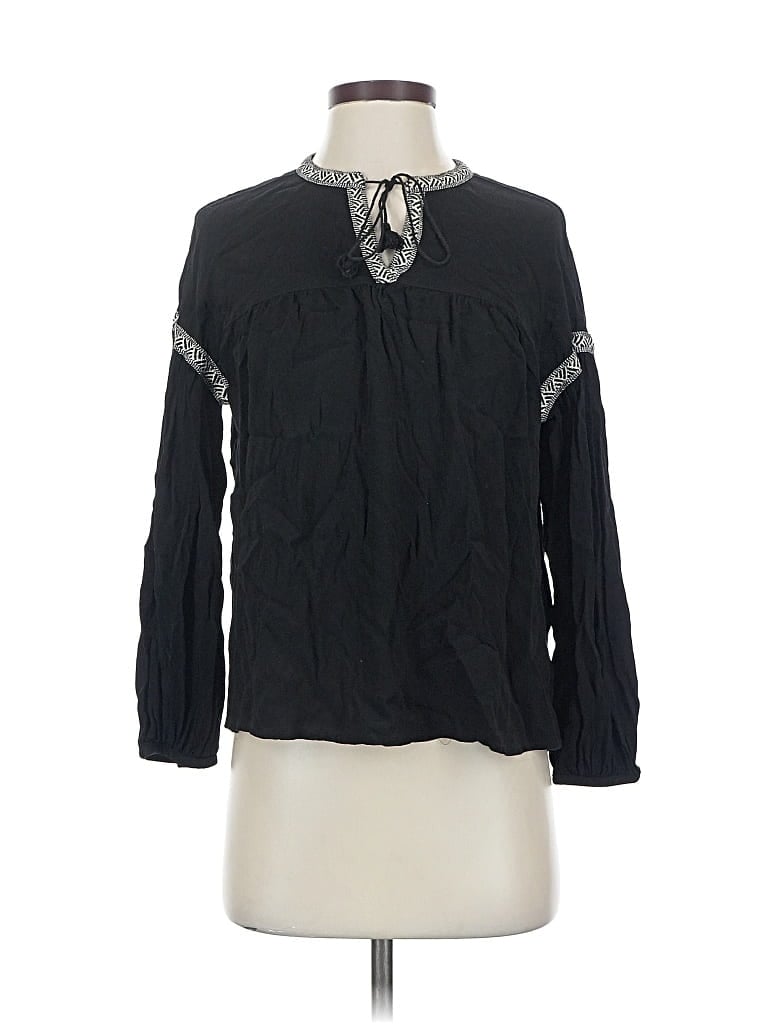 Pre-owned Madewell 3/4 Sleeve Blouse In Black