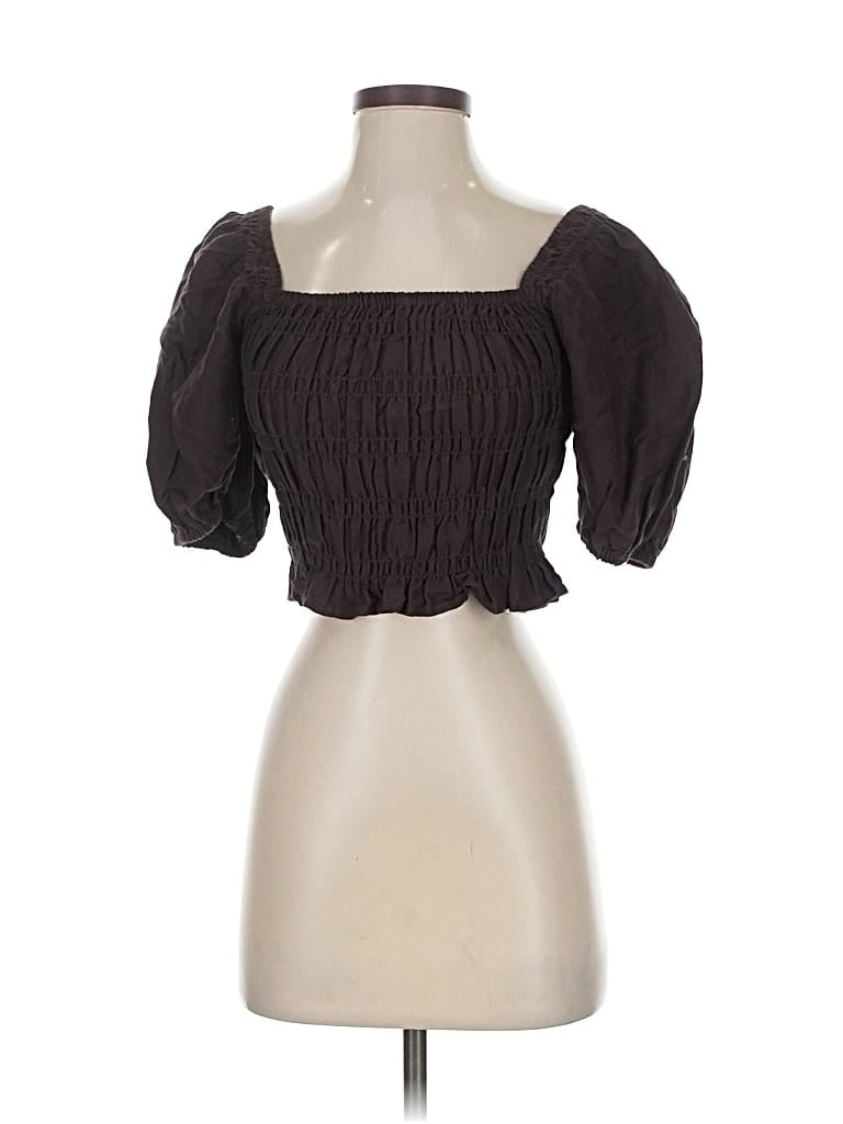 Pre-owned Rhythm 3/4 Sleeve Blouse In Brown