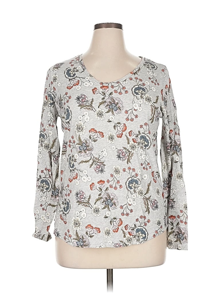 Pre-owned Ann Taylor Loft 3/4 Sleeve T-shirt In Silver