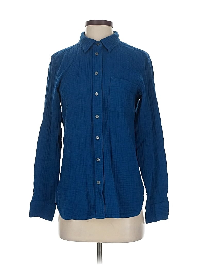 Pre-owned J.crew Factory Store Long Sleeve Button Down Shirt In Blue