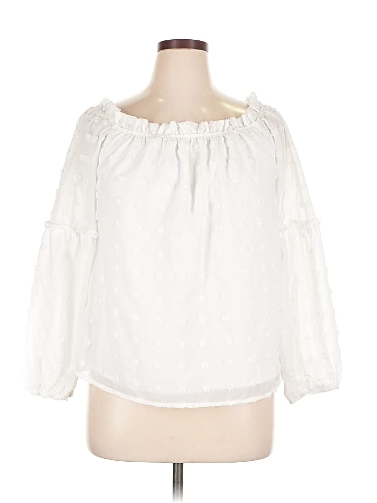 Pre-owned Blooming Jelly 3/4 Sleeve Blouse In White