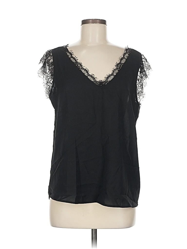Pre-owned Unbranded Sleeveless Blouse In Black