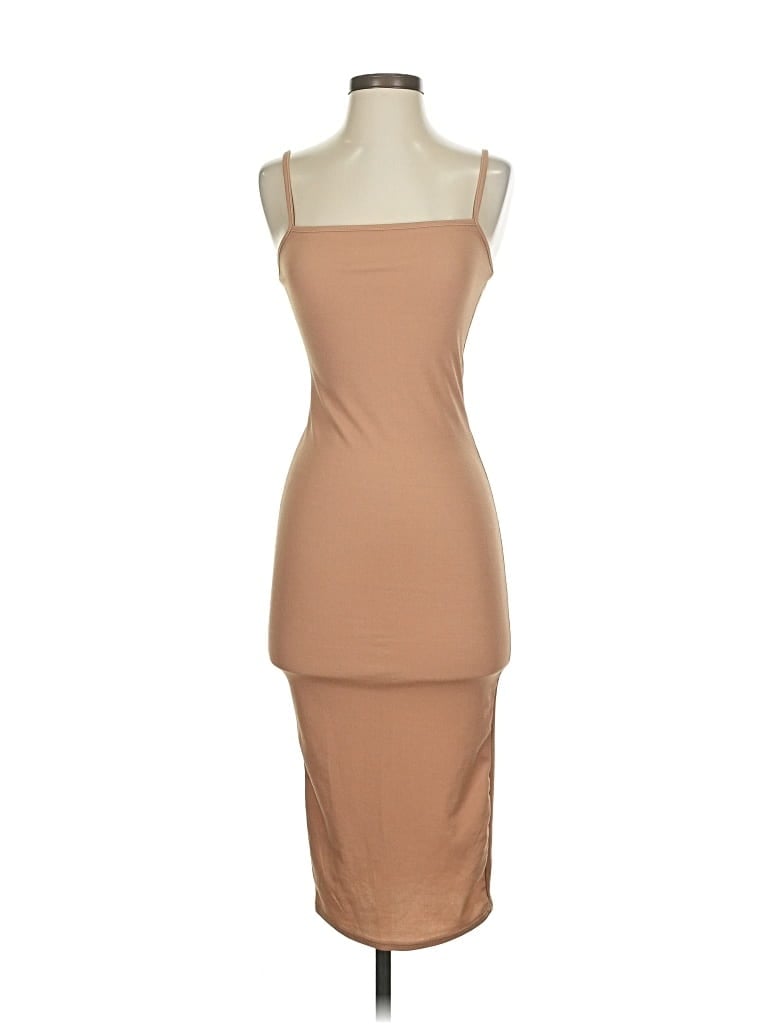 Pre-owned Prettylittlething Cocktail Dress In Brown