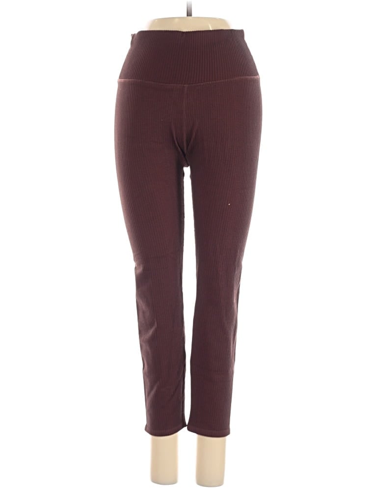 Pre-owned Good American Active Pants In Burgundy