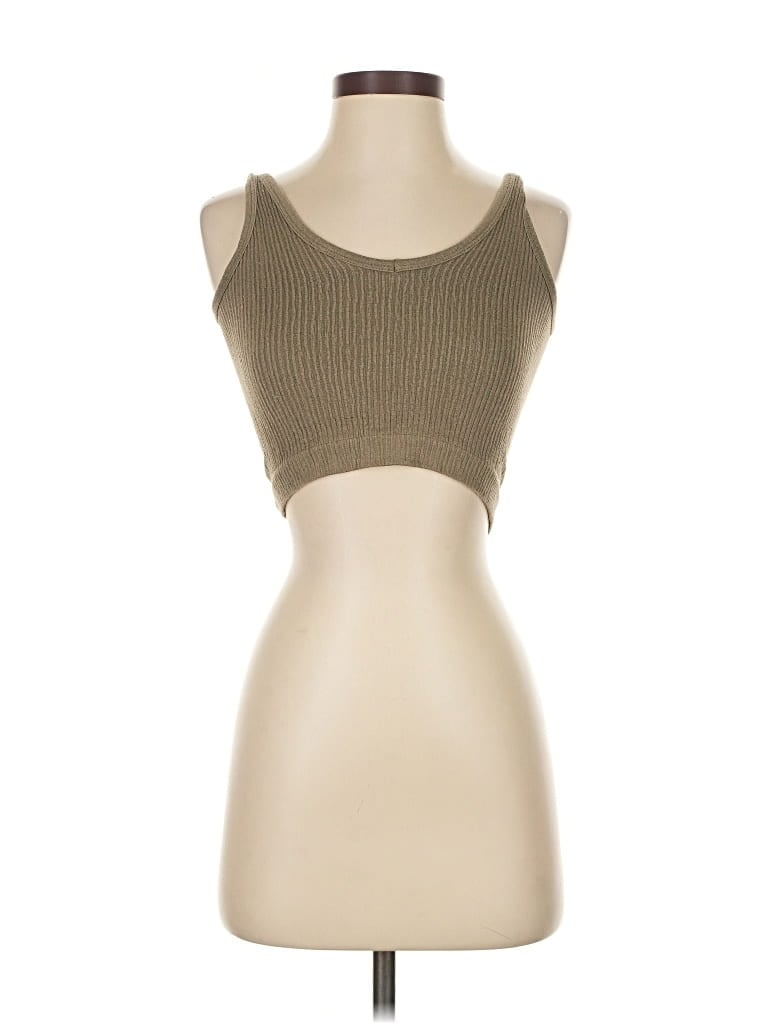 Pre-owned Out From Under Tank Top Tan Strapless Neckline Tops In Brown