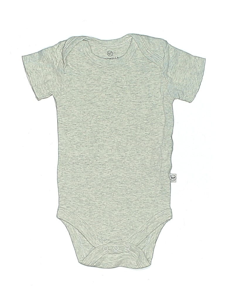 Pre-owned Honest Baby Clothing Babies' Short Sleeve Onesie In Gray