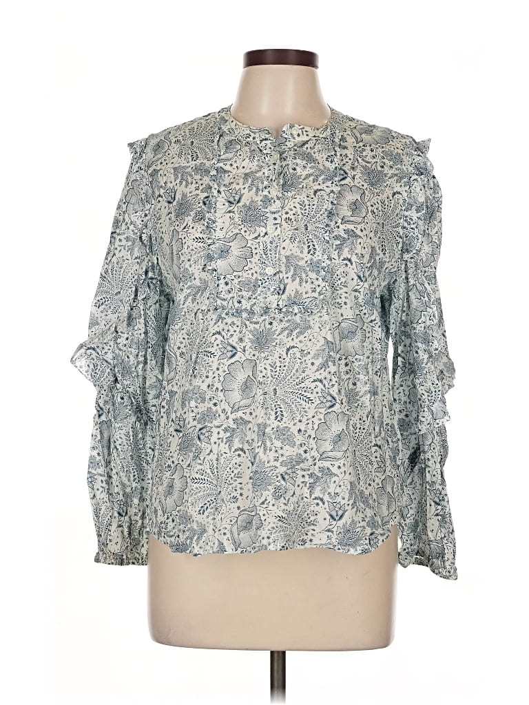 Pre-owned Point Sur Long Sleeve Blouse In Silver