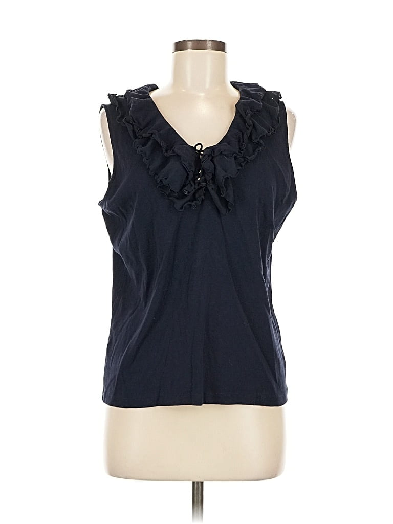 Pre-owned Chaps Sleeveless Blouse In Black