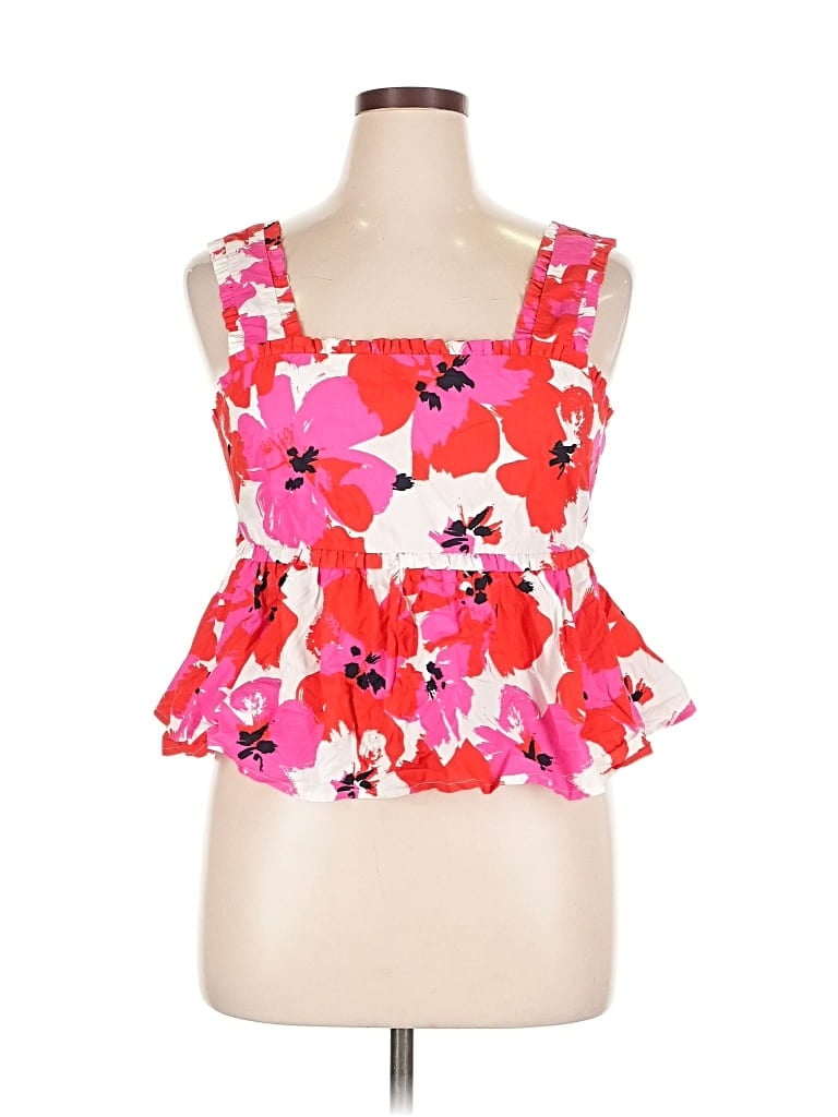 Pre-owned Mi Ami Tank Top Pink Strapless Neckline Tops