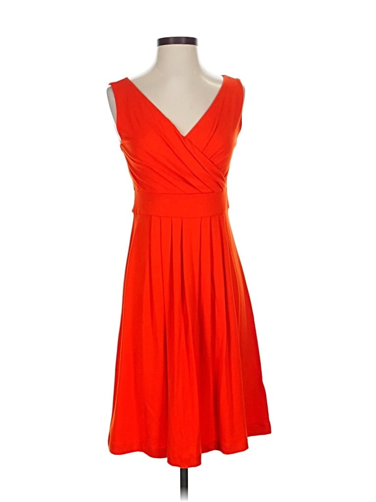 Pre-owned Lands' End Cocktail Dress In Orange