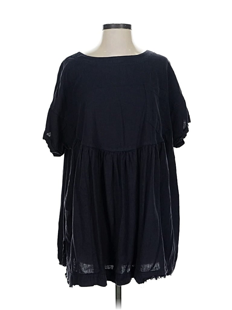 Pre-owned We The Free Short Sleeve Blouse In Black