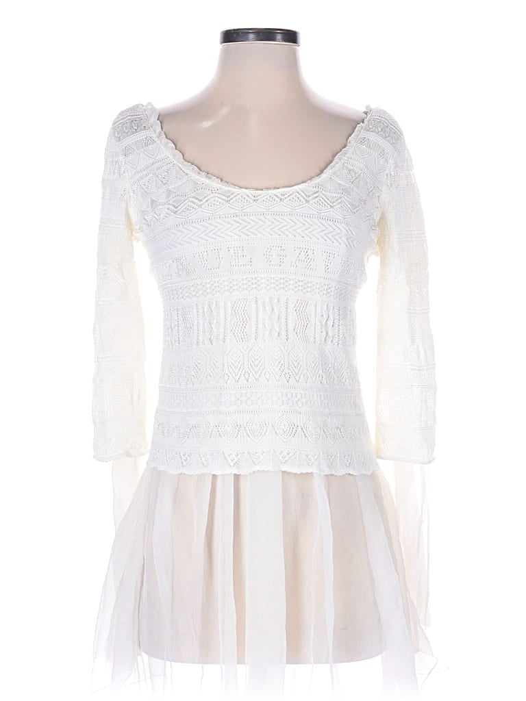 Pre-owned Jean Paul Gaultier 3/4 Sleeve Top In White