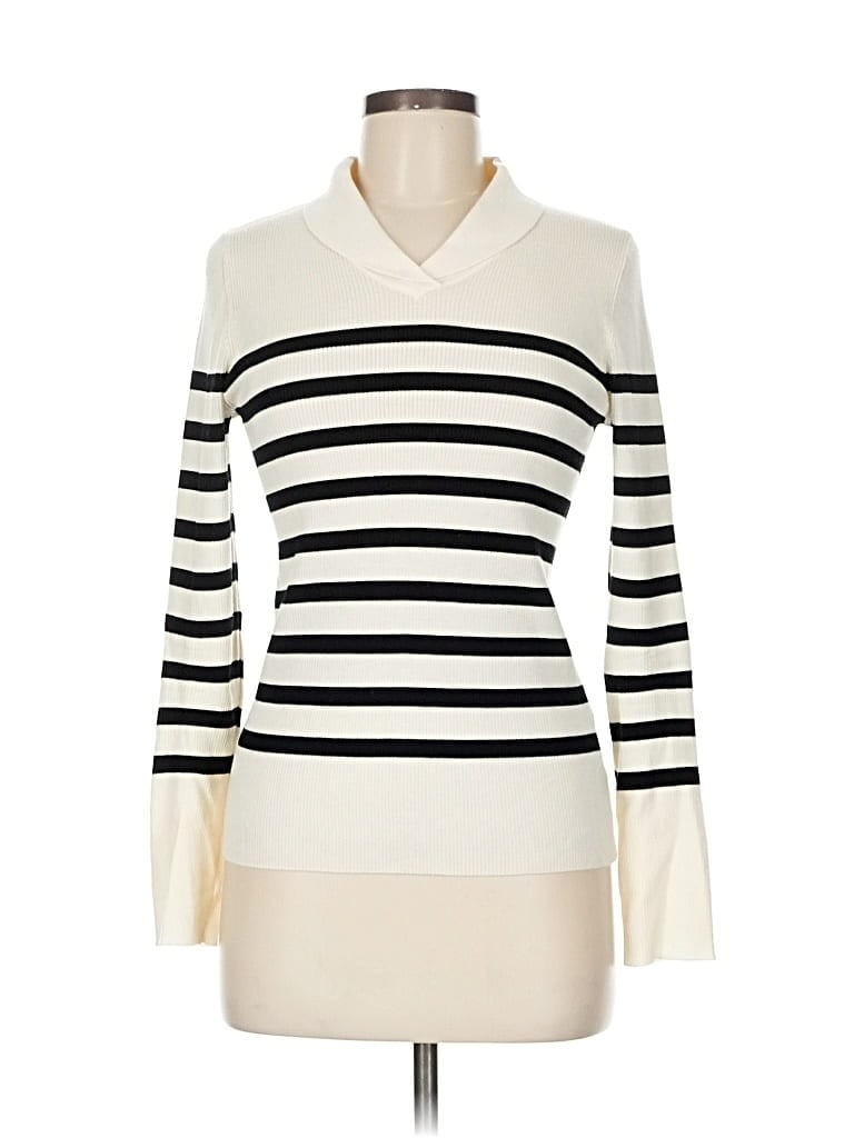 Pre-owned Lilysilk Wool Pullover Sweater In White