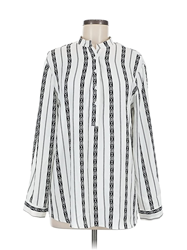 Pre-owned Unbranded Long Sleeve Blouse In White