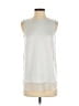 Cooper & Ella 100% Polyester White Blue Sleeveless Blouse Size XS (0) - photo 1