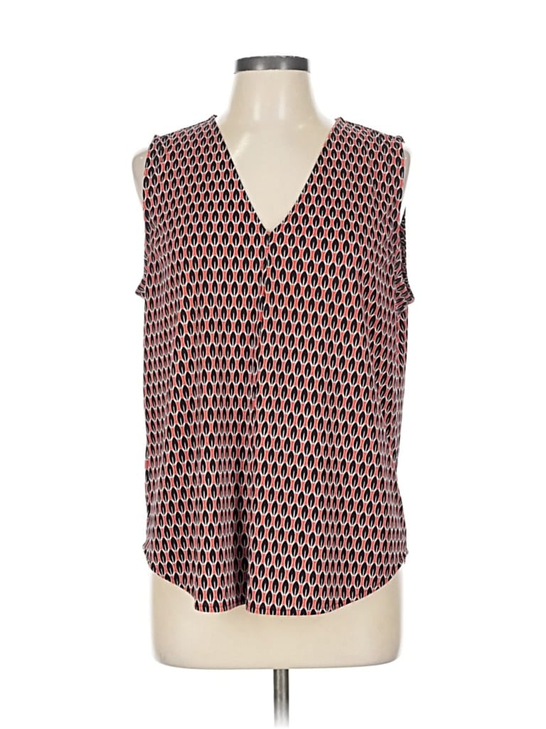 Pre-owned Ann Taylor Sleeveless Blouse In Burgundy