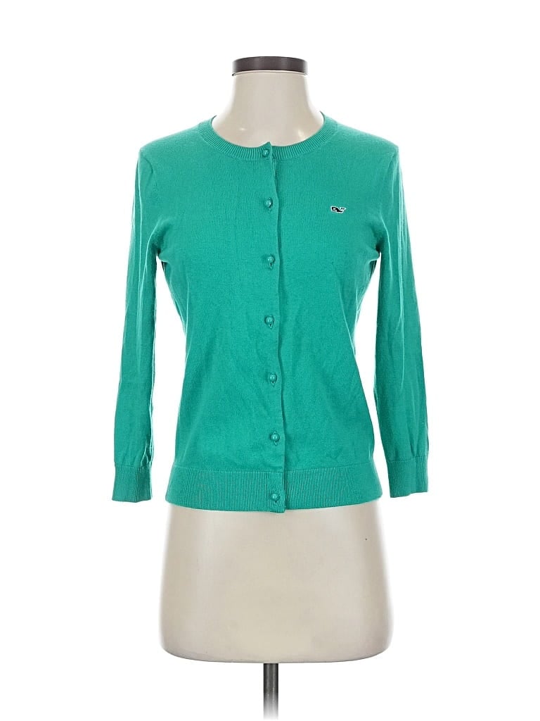 Pre-owned Vineyard Vines Cardigan Sweater In Green